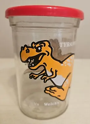 Vintage Welch's Jelly Jar Glass Tyrannosaurus Rex T-Rex 1988 Dinosaur W/Lid • $14.95