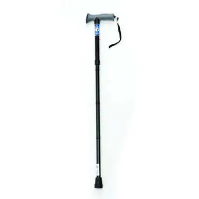 Folding Walking Stick With Soft Grip Handle Black • £16.74