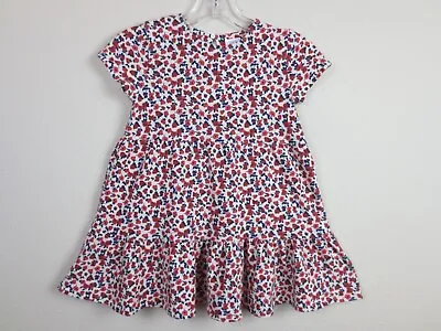 Zara Dress Kids Size 7 100% Cotton Knit Short Sleeves Floral • $8.90