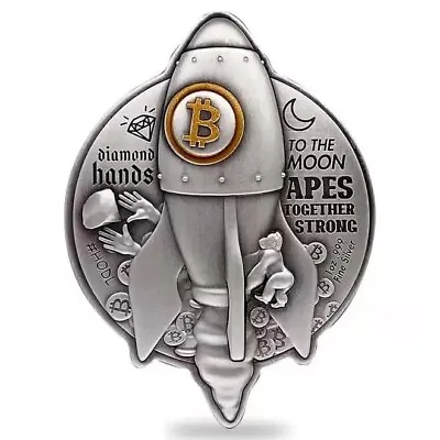 2022 Bitcoin Rocket Shaped 1oz Silver Coin • $166.99