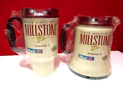 Nos Vtg Millstone Gas Station Coffee Travel Cup Plastic W/ Lid Sealed Pair Y2k • $39.95