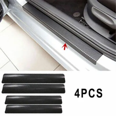 4pcs Carbon Fiber Car Door Plate Sill Scuff Cover Anti Scratch Sticker Protector • $7.99