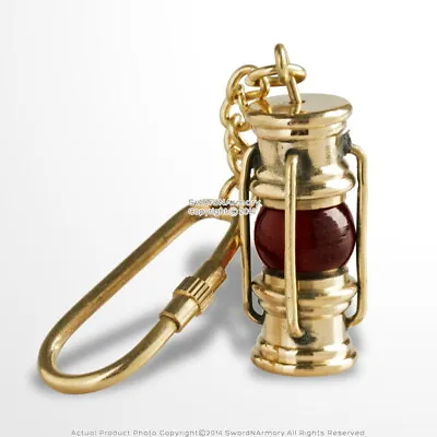 Handmade Brass Miniature Oil Lantern Key Chain Ring Gift Souvenir • $8.98