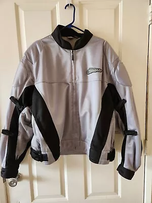 FIRSTGEAR Motorcycle Jacket Grey/Black Nylon Mesh Soft Padded Riding Jacket XXL • $74