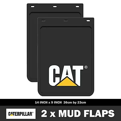 Genuine Cat Mud Flaps 36cm X 23cm Caterpillar Mudflaps 14inch X 9inch (1x Pair) • $91.95