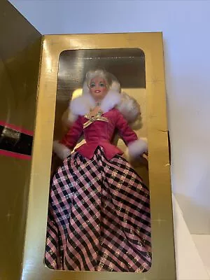 1996 WINTER RHAPSODY BARBIE DOLL Avon Exclusive 2nd In Series Blonde Gold BOX • $36