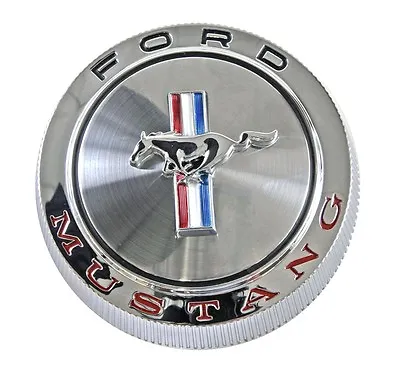 NEW! 1966 Ford Mustang Gas Cap Chrome Twist On With Cable Made By Scott Drake • $65.15