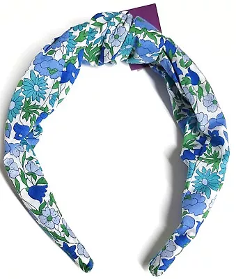 J.Crew Knotted Headband Blue Green Multi Floral Liberty Fabrics Cotton AI392 NWT • $26