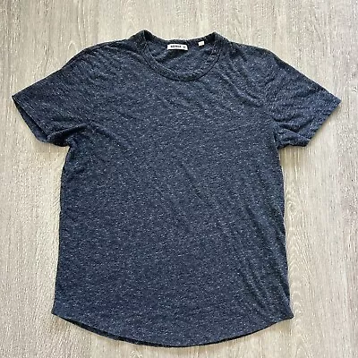 Buck Mason Slub Curved Hem T-Shirt Mens Size Medium Heather Dark Blue Tee • $12.71