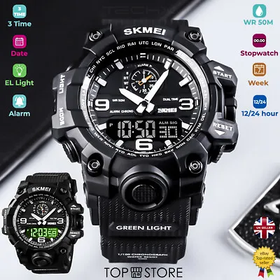 £16.99 • Buy Mens Military Style Digital Sports Walking Waterproof Wrist Watch Black SKMEI 