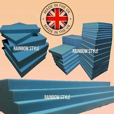 3 INCHES BLUE FIRM FOAM High Density Upholstery Foam Cushions Sofa Replacement • £18.49