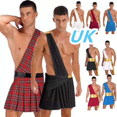 UK Mens Toga Caesar Cosplay Costume Ancient Greek Roman Spartan Warrior Dress Up • £6.99