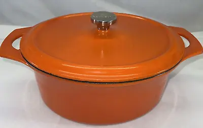 Rare Rachel Ray Orange Enamel Oval Cast 6.5q Iron Dutch Oven Kitchenware Camping • $35