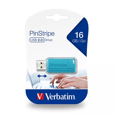 Verbatim Store'n'Go Pinstripe 16GB USB Stick Drive For Laptop/PC Caribbean Blue • $21