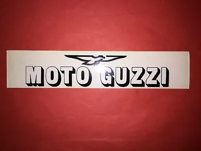 Moto Guzzi Eagle Black On Clear Vinyl Decal Sticker 195x40mm Helmet Tool Box • $3.02