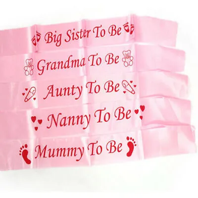 Baby Shower Sash Mummy To Be Big Sister Nanny Aunty Sashes Gender Reveal UK • £2.10