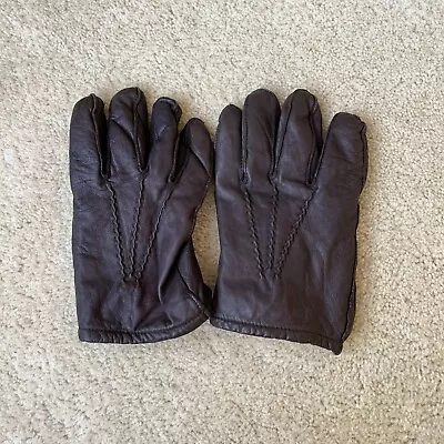 Roundtree & Yorke Men’s Brown Leather Gloves - Size L - GUC • $11.99