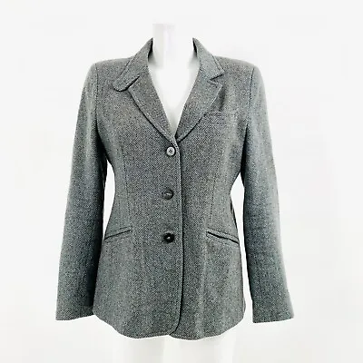 Really Wild Tweed Blazer Hacking Jacket UK 12 Grey Herringbone Country Sports • $49.79