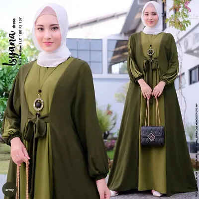 Women Prayer Dress Muslim Islamic Hijab Abaya Khimar Jilbab Kaftan Long Dress • £20.58