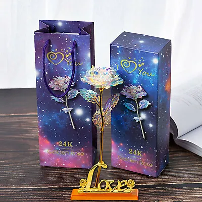 1PC Colorful Galaxy Artificial Rose Flower Infinity Gift Valentine's Great K • $23.44
