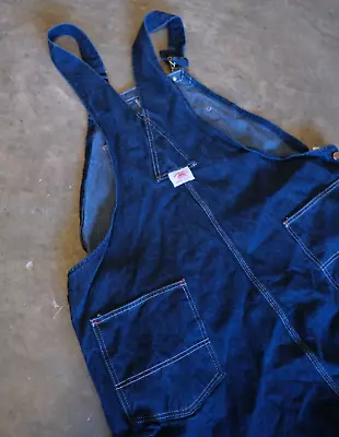 Vintage Round House Sz 48x32 Blue Denim Overalls Work Farm Wear Vintage USA Made • $14.95