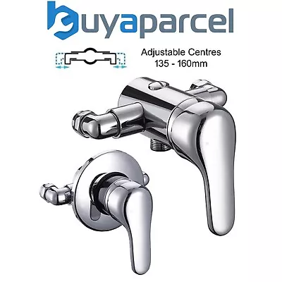 Chrome Single Lever Shower Mixer Valve Exposed Concealed -135 - 160mm Centres • £52.09