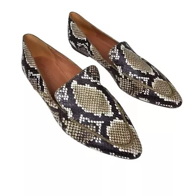 Madewell Frances Skimmer Snake Print Pointed Flats Embossed Leather Women's 7 • $29.99