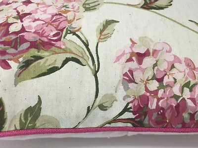 £29.99 • Buy 16  Laura Ashley Hydrangea Pink/Natural Fabric Cushion Cover Piped Bacall Cerise
