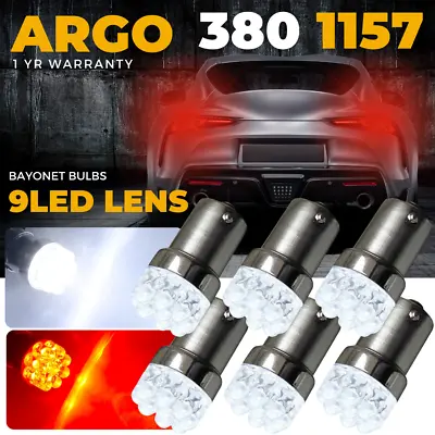 380 1157 Led Brake Light Bulbs Red Bay15d P21/5w Car Stop Tail Light Bulbs 12v • £3.94