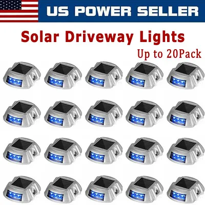 2-20 Pcs Solar Driveway Lights Blue LED Solar Dock Deck Lights IP68 Outdoor • $114.94