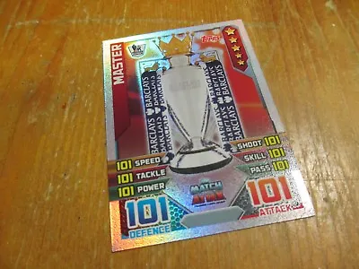 Match Attax Attack 2015/2016 15/16 - PL Champion Master Trophy Card MINT 2015/16 • £94.99