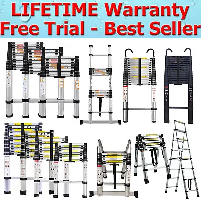 3-20.3FT Portable Heavy Duty Multipurpose Aluminium Telescopic Ladder Extendable • $80.30