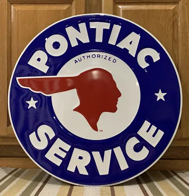 Pontiac Car Service Metal Sign Garage Vintage Style Wall Decor Tools Oil Gas Bar • $62