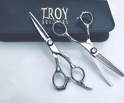 5.5 Professional Barber Hair Cutting Thinning Scissors Shears Hairdressing Set • $36.96