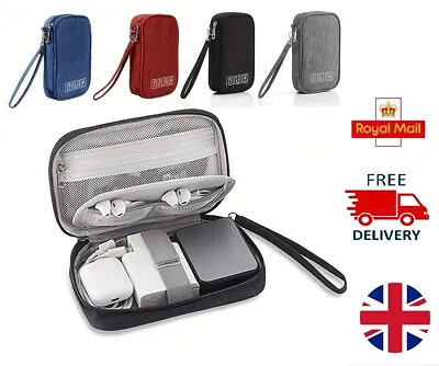 Waterproof USB Cable Storage Bag Organiser Digital Electronic Charger Gadgets • £5.95