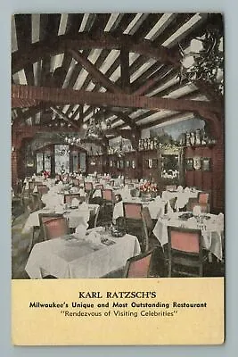 Karl Ratzsch's Milwaukee's Unique And Most Outstanding Restaurant WI Postcard • $5.80