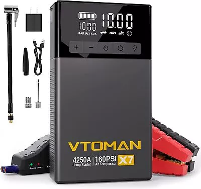 VTOMAN X7 Jump Starter Air Compressor 4250A Battery Charger Emergency 160PSI AU • $169