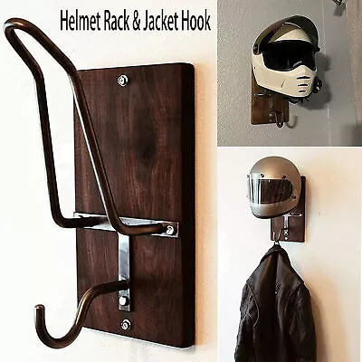 Wall Mount Motorcycle Helmet Holder Hook Coat Jacket Bags Rack Hanger  • $35.23