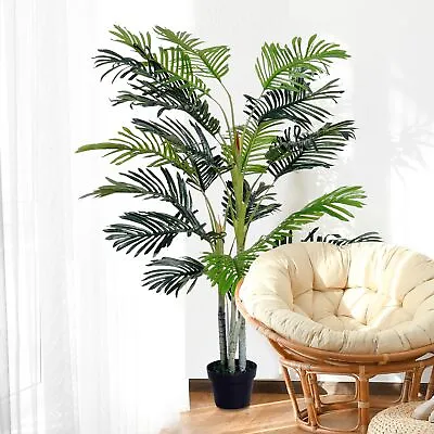 150cm(5ft) Artificial Palm Tree Indoor Decor Tropical Green Plant Home Office • £49.99