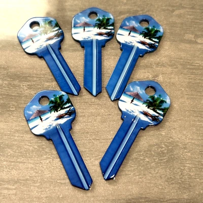 $9.99 • Buy 5X-BEACH HOUSE RENTAL KEYS Uncut NEW House Key Blank-HOME HOUSE KWIKSET KW-1