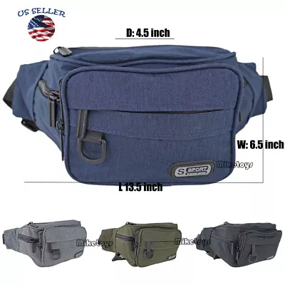 Fanny Pack Men Women Waist Belt Bag Purse Hip Pouch Travel Sport Bum (6961) • $9.59