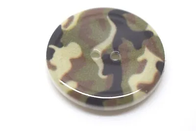 34mm-2pcs Army Camouflage Military Craft Jungle Plastic Italian Buttons Sewing • £3.80
