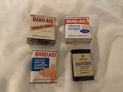 Vintage Bandage Boxes Band-Aid Lot Of 4 Metal Boxes • $40