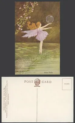 Ida Rentoul Outhwaite Old Postcard Fairy Frolic With Bubble Tiptoes On Spiderweb • £26.99