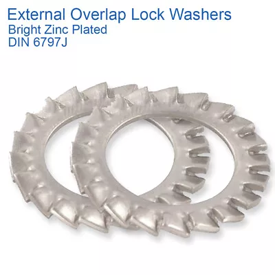 External Overlap Lock Washers Zinc Plated M2 M3 M4 M5 M6 M8 M10 M12 M16 M20 M24 • £2.69