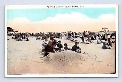  Buried Alive  Women In Sand PABLO BEACH Florida ~ Antique Postcard ~1920s • $12.99