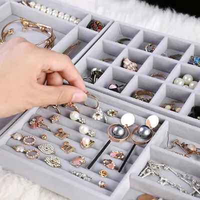 Drawer Jewellery Display Box Storage Earring Tray Jewelry Organizer Ring Holder • $10.59