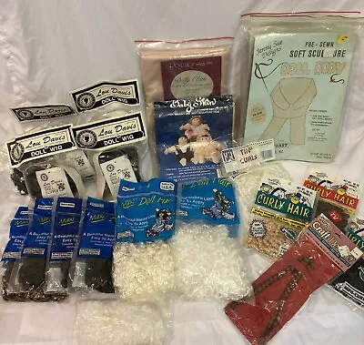 Doll Making Supplies Maxi Hair Curly Wigs Dolly Cloth Body Large Vintage Lot • $50