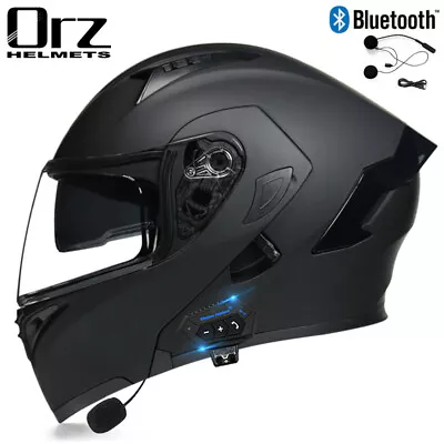 DOT Modular Motorcycle Bluetooth Helmet Full Face Dual Visor Flip Up Moto Helmet • $112.79