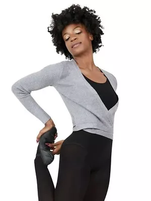 CAPEZIO Ladies Dance Ribbed Knit Wrap Around Sweater Top Warm Up 11381W • £29.99